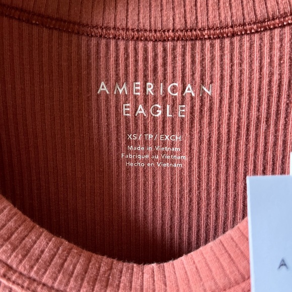 American Eagle Girls Ribbed Tee | XS | Muted Rose | New With Tags - Picture 3 of 7